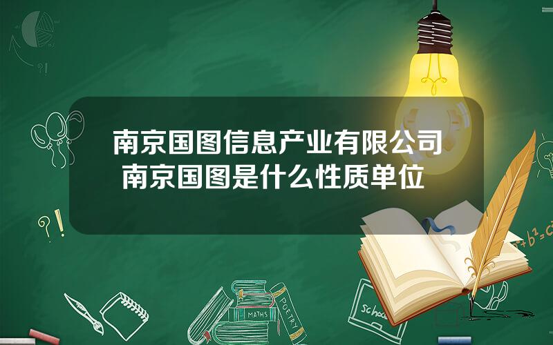 南京国图信息产业有限公司 南京国图是什么性质单位